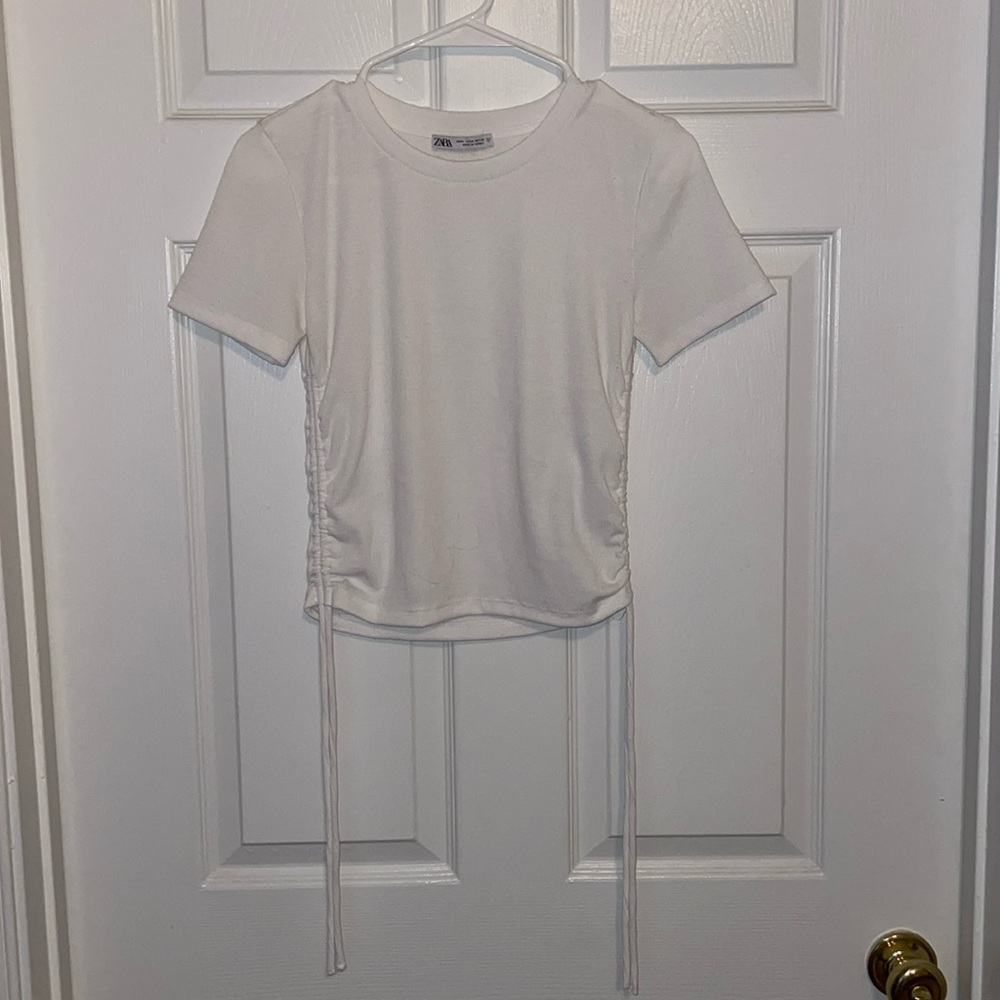 White Zara Blouse Adjustable Side